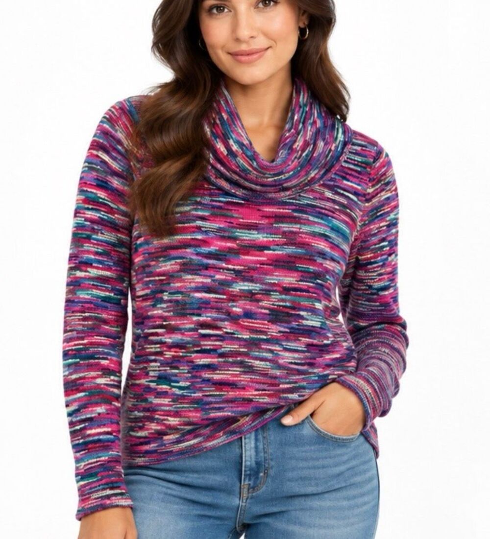 The Limited purple space dye turtleneck sweater M